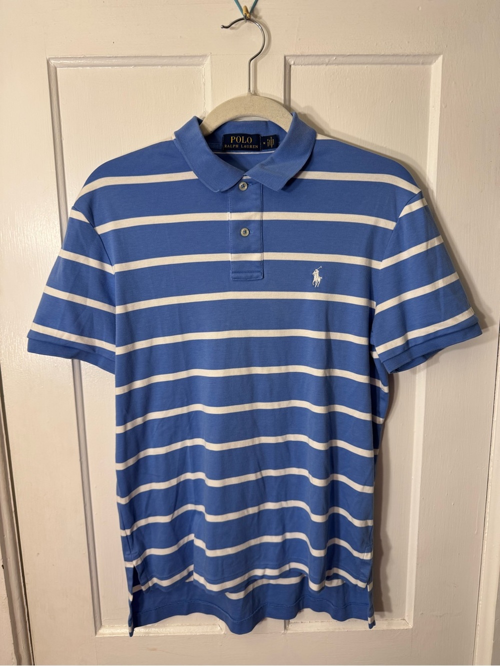 Polo by Ralph Lauren Blue & White Striped Polo Shirt, Mens Medium